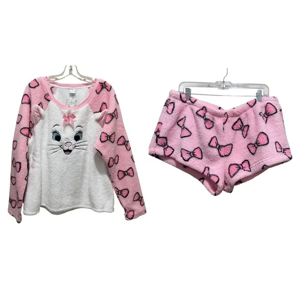 Disney The Aristocats Marie Plush Sleep Set Junior White Pink Size XL NWT - Picture 3 of 12